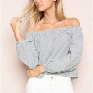 Women's Brandy Melville Theia Off-Shoulder Stripe Top Shirt One Size (small) VGC